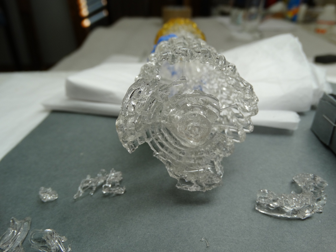 Lighthouse base disassembled and re-attached